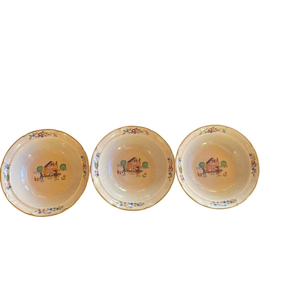 International Tableworks Heartland 6.5” Bowls Set of 3 Country Cottage Floral